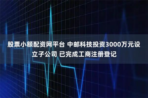 股票小额配资网平台 中邮科技投资3000万元设立子公司 已完成工商注册登记